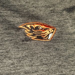 Oregon State Beavers Men's XXL Colloseum partial zip pullover; charcoal heather